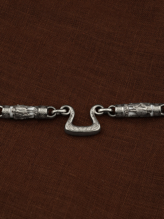 Цепь из белого золота c эмалью и бивнем мамонта