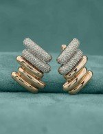 Серьги из золота 585 пробы c бриллиантами