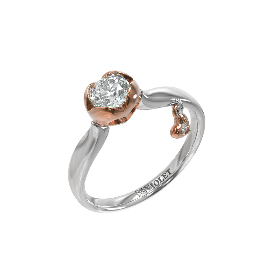 Кольцо из белого золота c бриллиантами