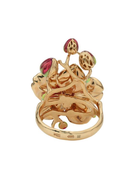 Кольцо из золота c эмалью