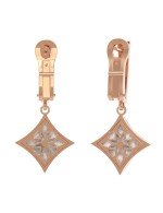 Серьги из золота 585 пробы c бриллиантами и перламутром