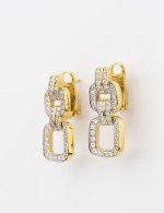 Серьги из лимонного золота 585 пробы c бриллиантами