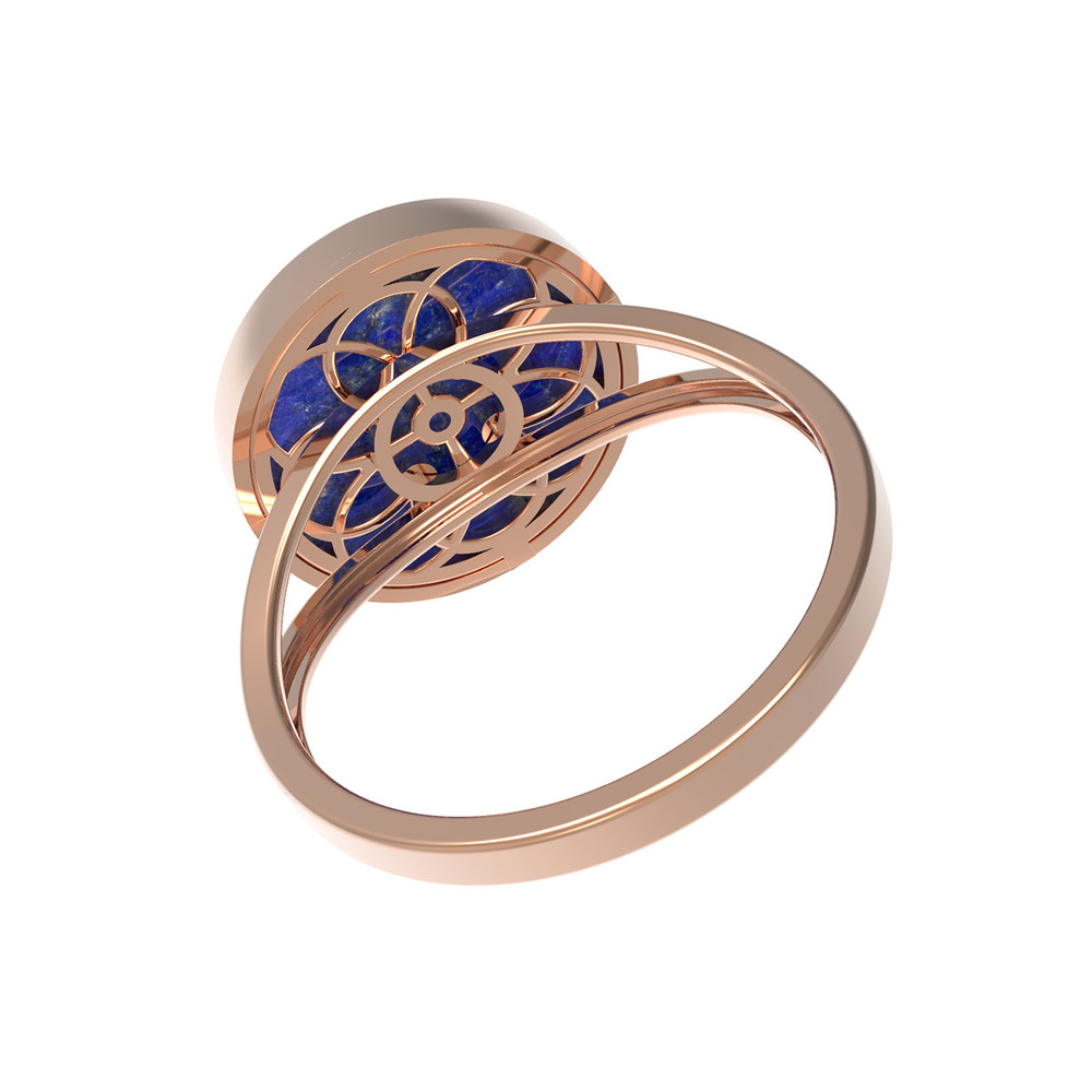 Кольцо из золота c бриллиантами и лазуритом