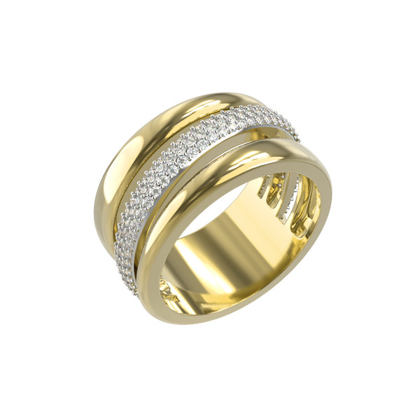 Кольцо из лимонного золота c бриллиантами