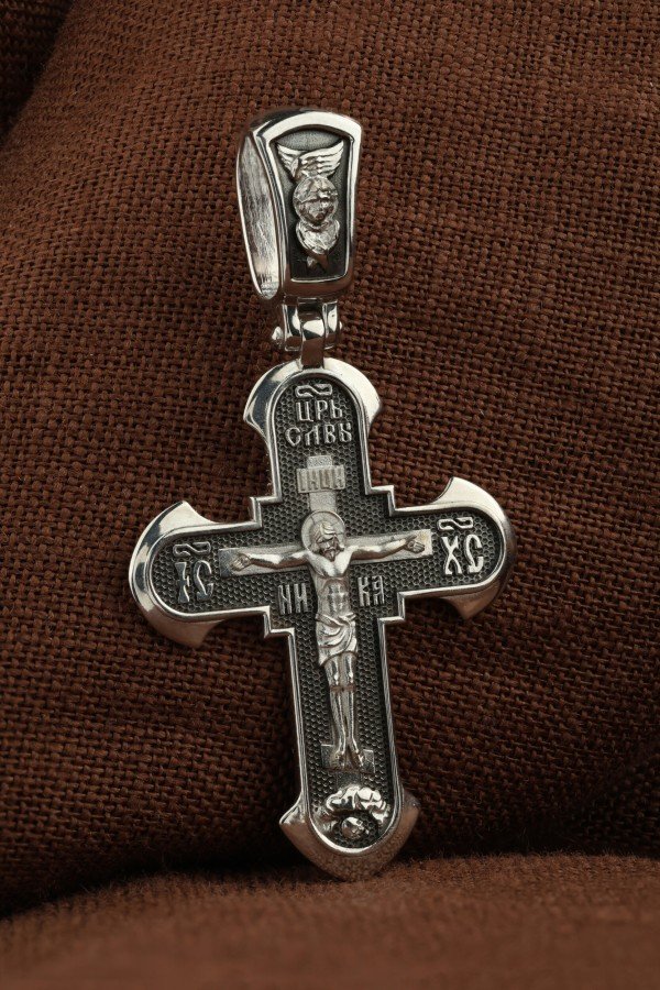 Крест из белого золота 585 пробы