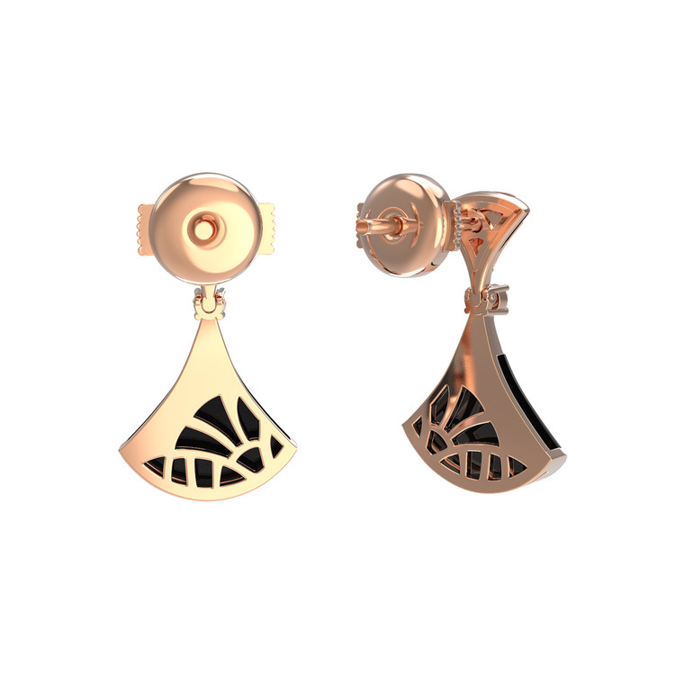 Серьги из золота c бриллиантами и ониксом