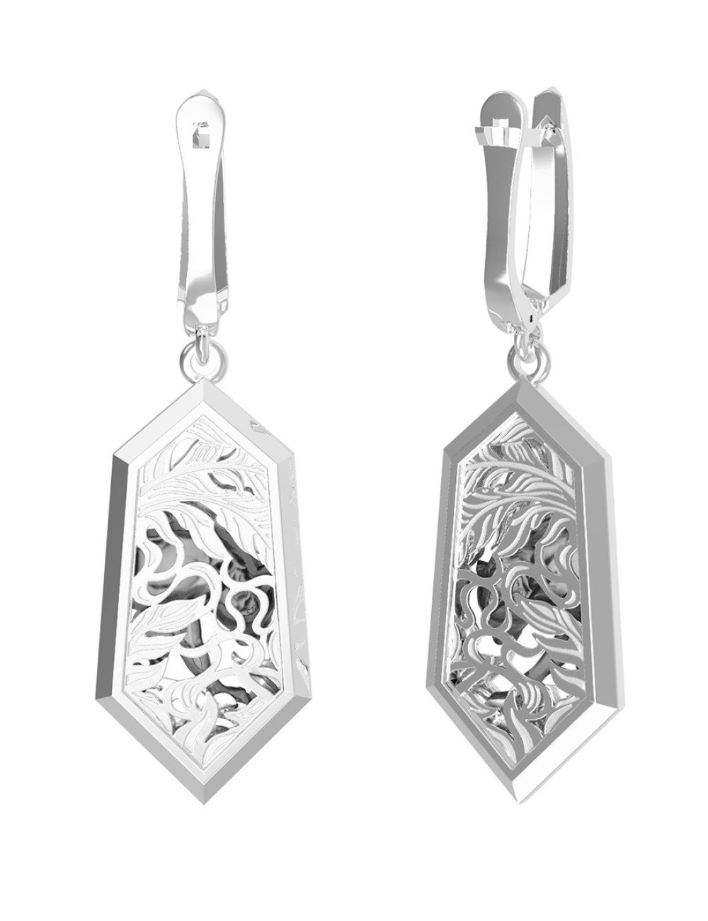 Серьги из белого золота 585 пробы