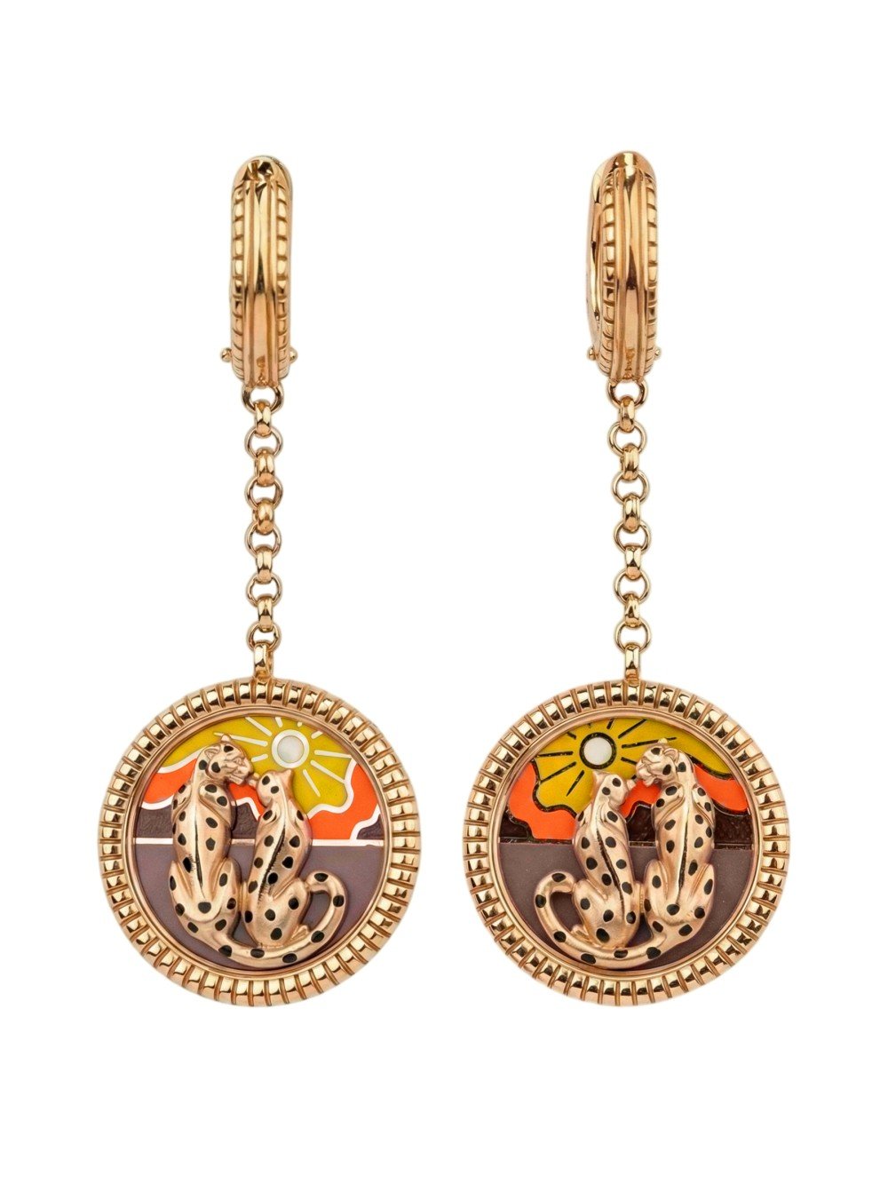 Серьги из золота c эмалью