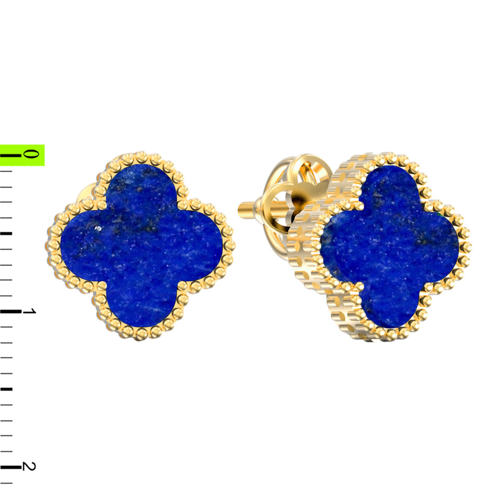 Серьги из лимонного золота c лазуритом