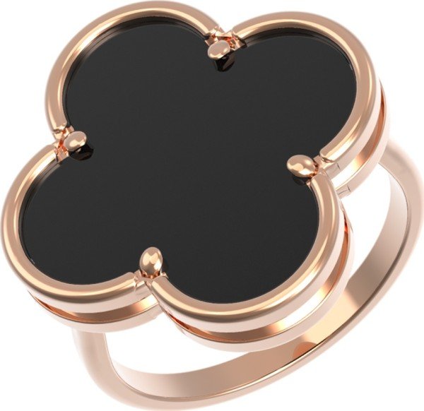 Кольцо из золота 585 пробы c ониксом