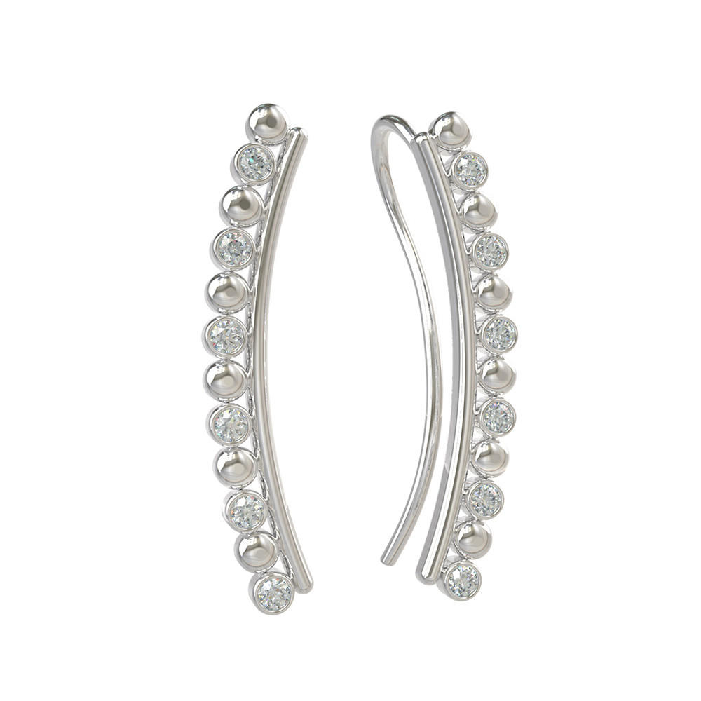 Серьги из белого золота c бриллиантами