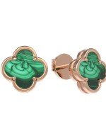 Серьги из золота 585 пробы c малахитом