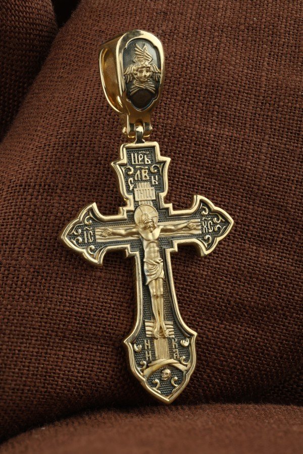 Крест из лимонного золота 585 пробы