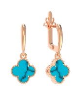 Серьги из золота 585 пробы c бирюзой