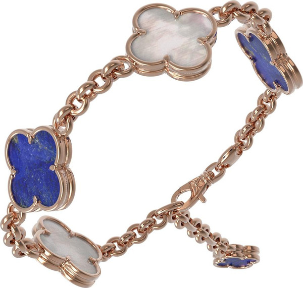 Браслет из золота c лазуритом и перламутром