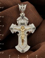 Крест из серебра и золота