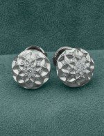 Серьги из белого золота 585 пробы c бриллиантами