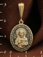 Образок из лимонного золота 585 пробы