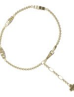 Браслет из лимонного золота 585 пробы c бриллиантами, малахитом и перламутром