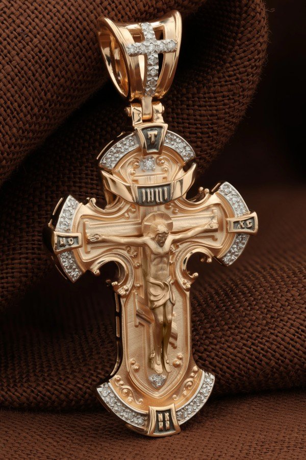 Крест из золота c бриллиантами