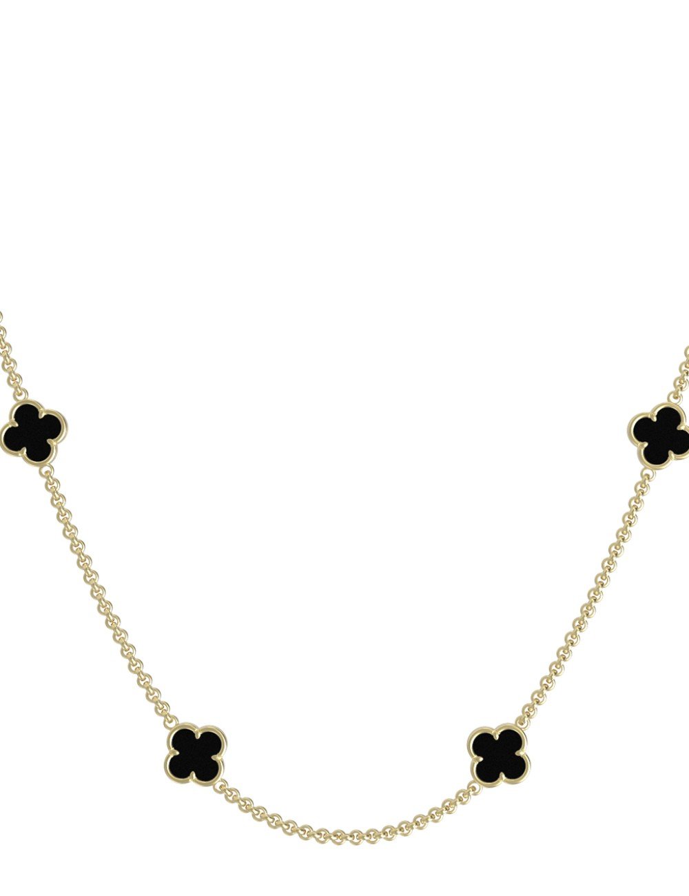 Колье из лимонного золота 585 пробы c ониксом