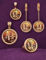 Серьги из золота 585 пробы c эмалью