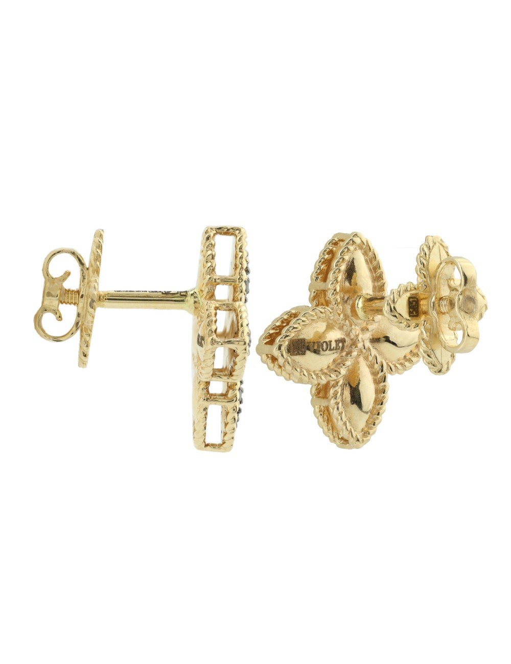 Серьги из лимонного золота 585 пробы c бриллиантами