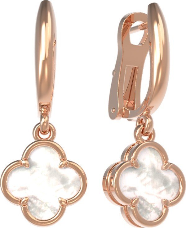 Серьги из золота c перламутром