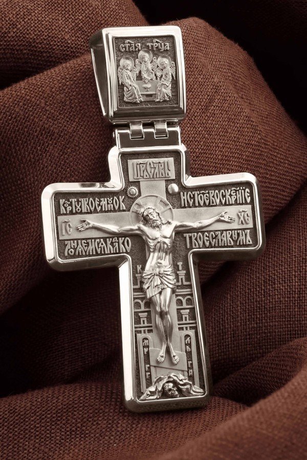 Крест из белого золота 585 пробы