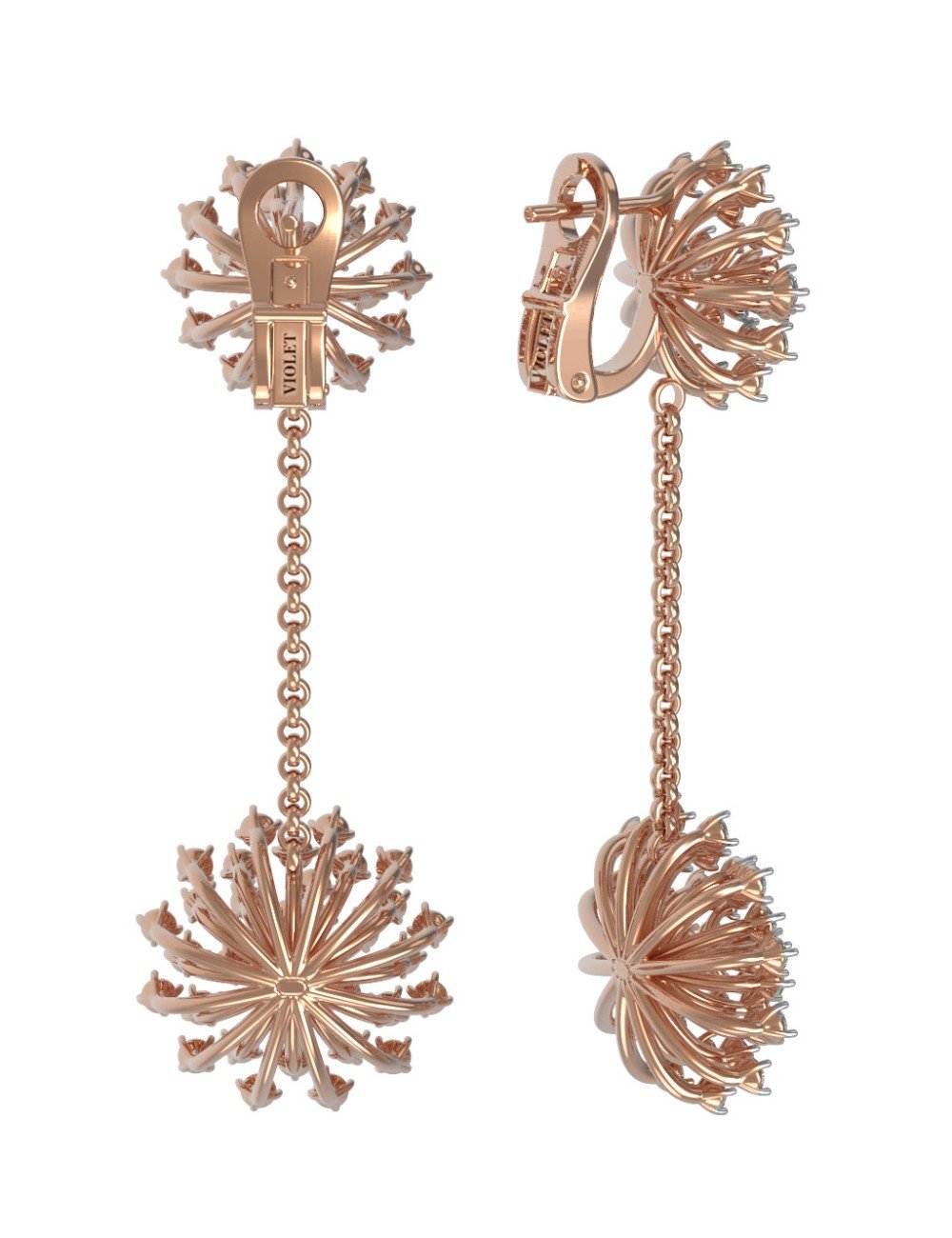 Серьги из золота 585 пробы c бриллиантами