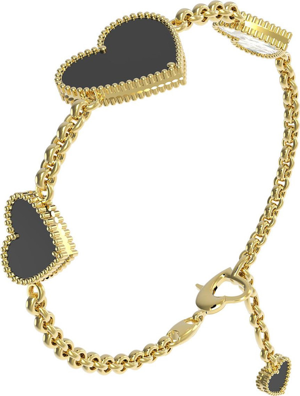 Браслет из лимонного золота c ониксом и перламутром