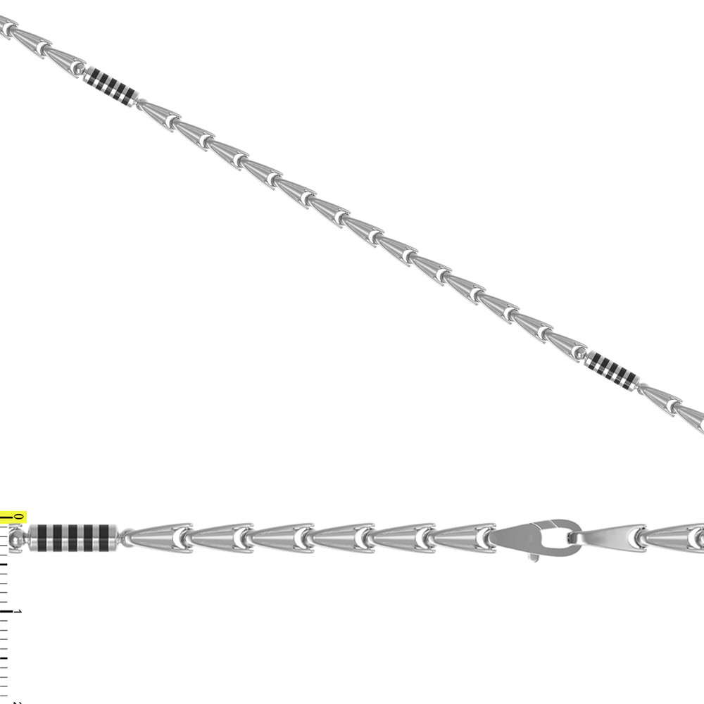 Цепь из белого золота c эмалью