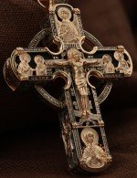 Крест из золота 585 пробы c эбеновым деревом