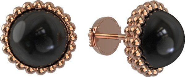 Серьги из золота 585 пробы c ониксом