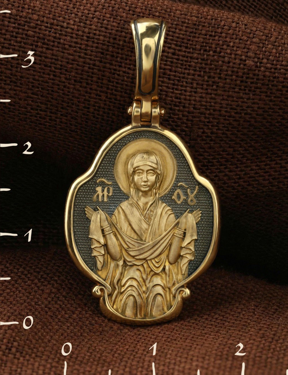 Образок из лимонного золота 585 пробы