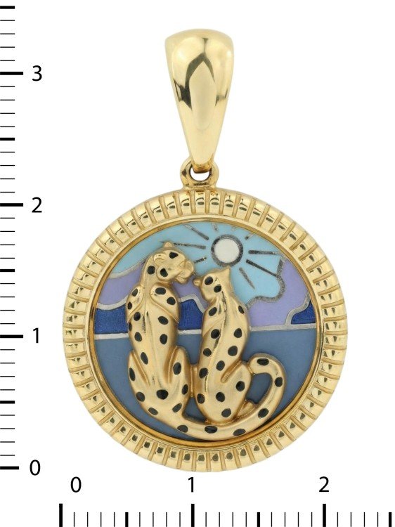 Подвеска из лимонного золота c эмалью