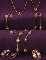 Кольцо из золота 585 пробы c бриллиантами и малахитом