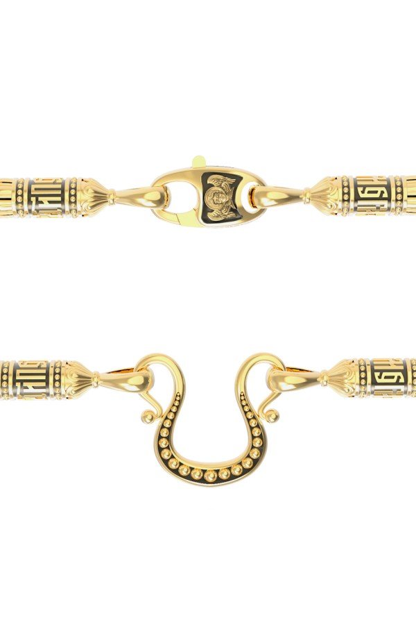 Шнурок шёлковый из лимонного золота c шёлковым шнурком