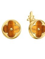 Серьги из лимонного золота 585 пробы c тигровым глазом