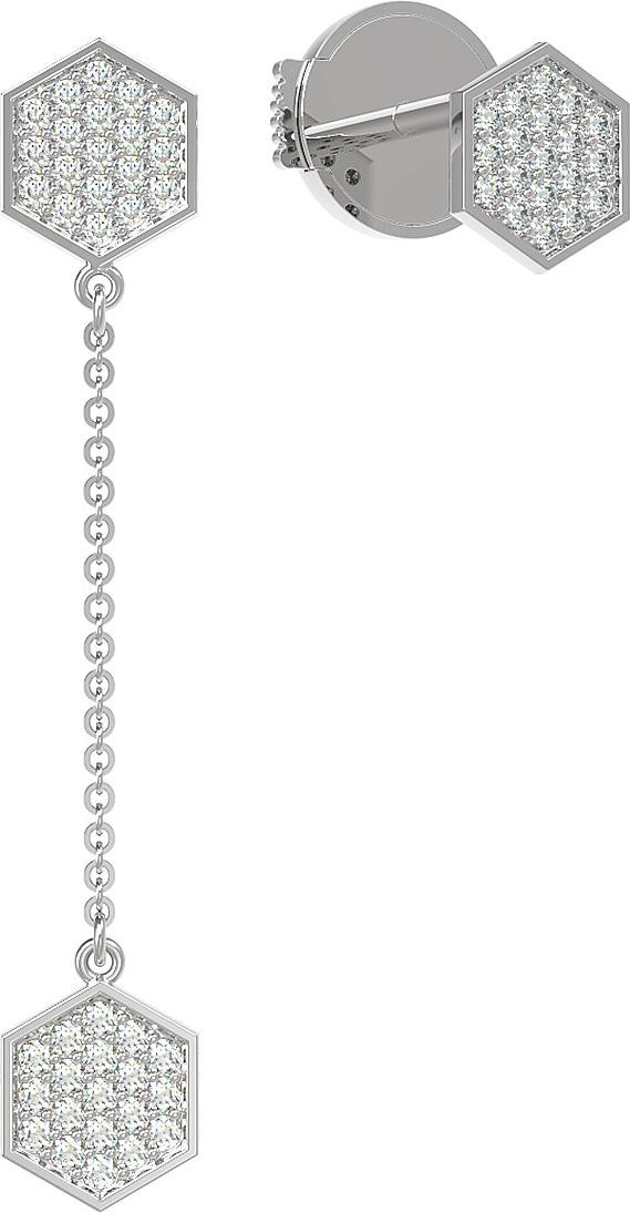 Серьги из белого золота c бриллиантами