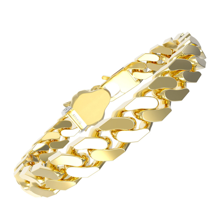 Браслет из лимонного золота c бриллиантами и изумрудом