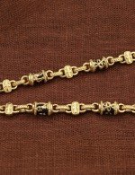 Цепь из лимонного золота 585 пробы c ониксом