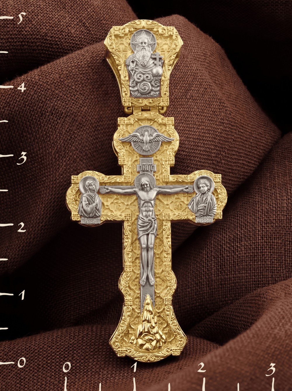 Крест из лимонного золота