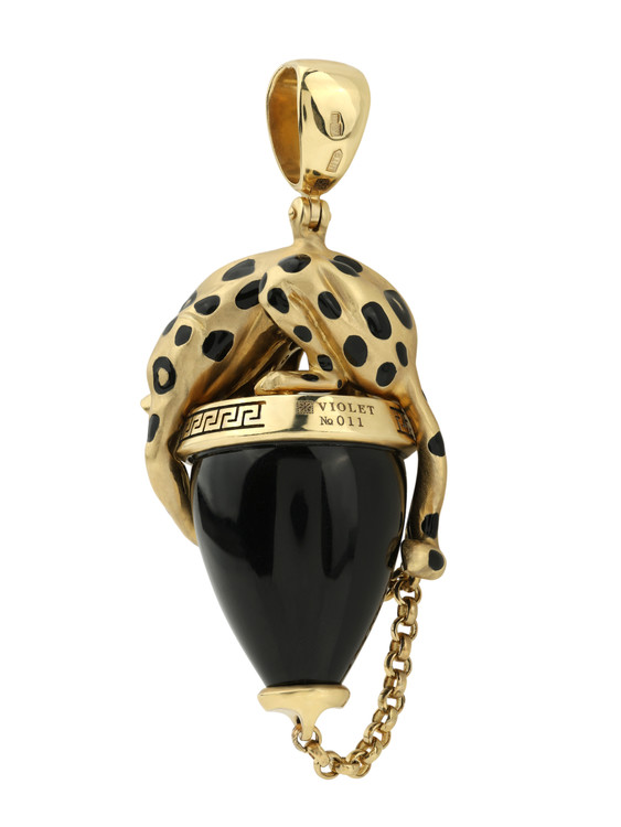 Подвеска из лимонного золота c эмалью и ониксом