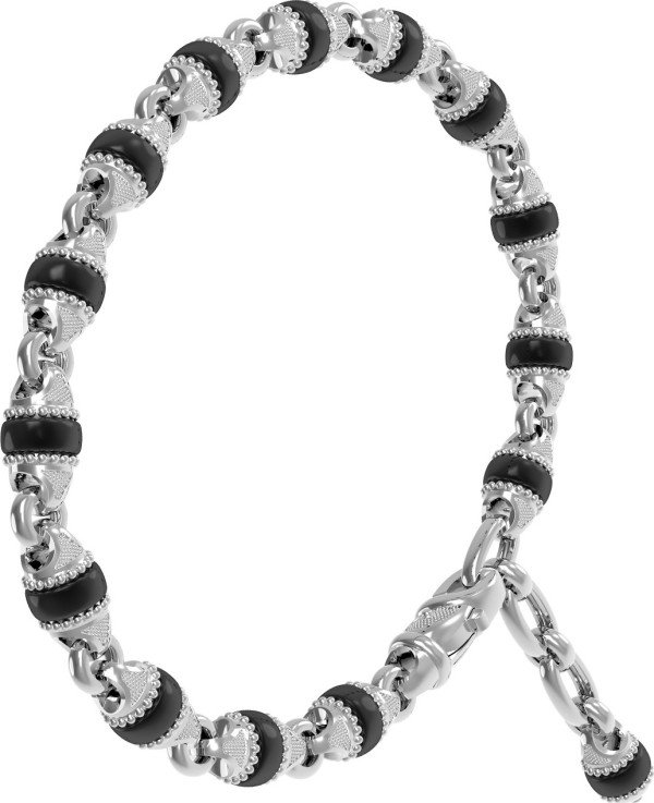 Браслет из белого золота c ониксом