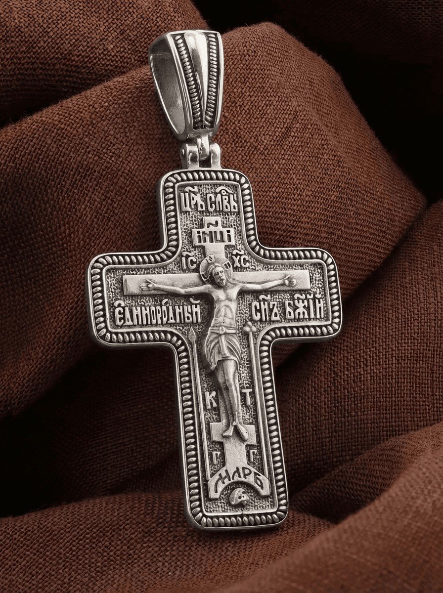 Крест из белого золота