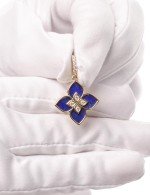 Подвеска из лимонного золота 585 пробы c бриллиантами и лазуритом