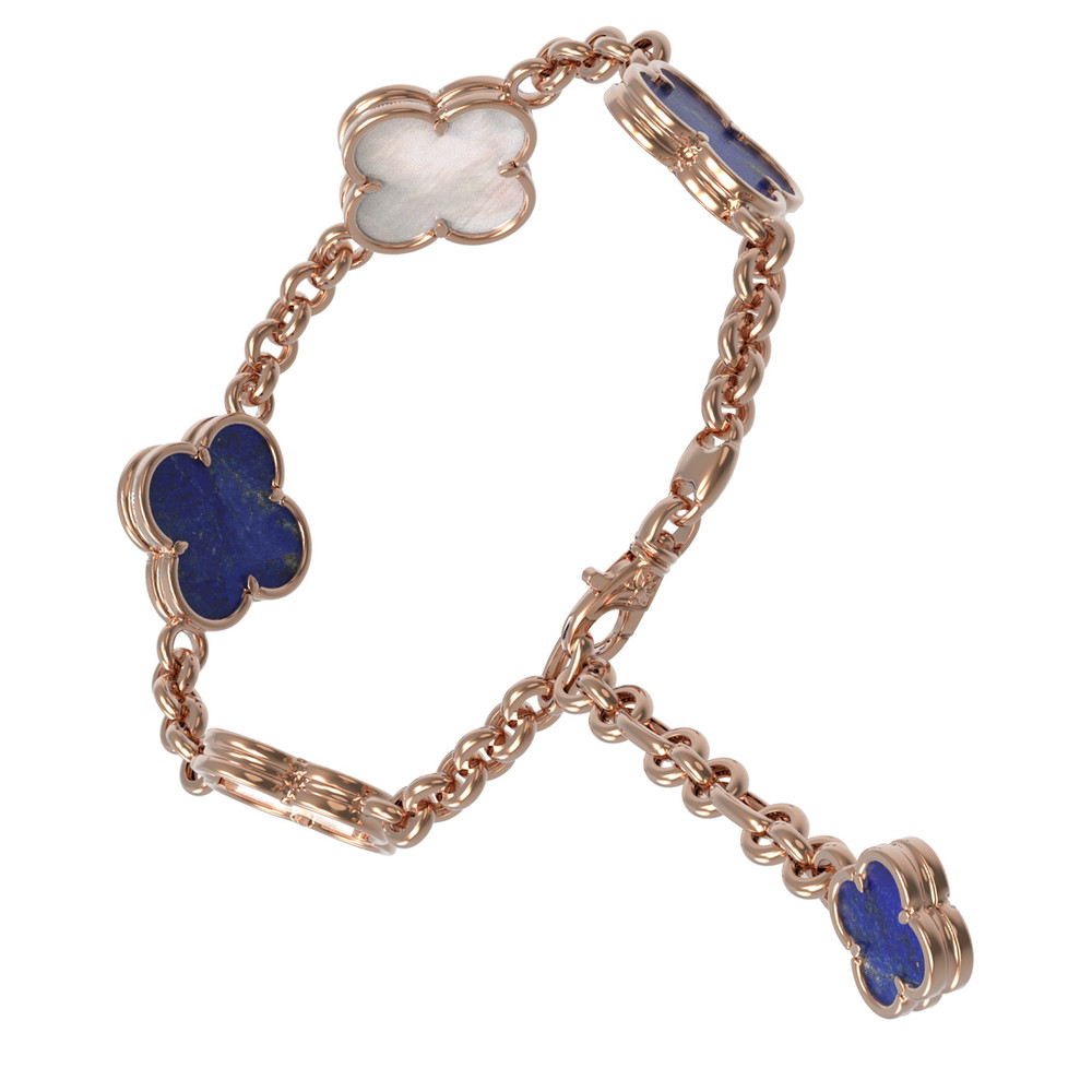 Браслет из золота c лазуритом и перламутром