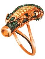 Кольцо из золота 585 пробы c фианитом