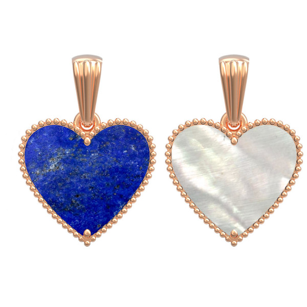 Подвеска из золота c лазуритом и перламутром